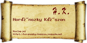 Horánszky Kászon névjegykártya